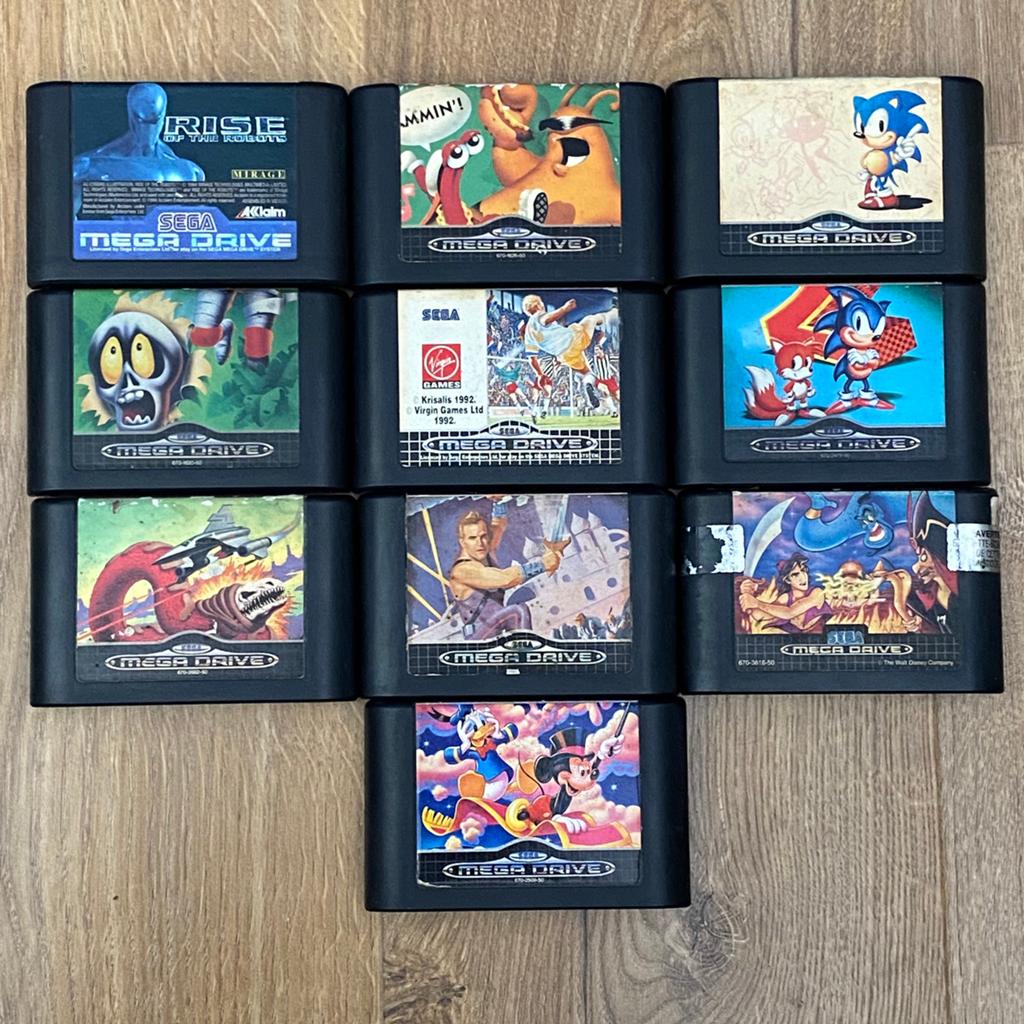 10 Sega Mega Drive-cartridge, Games en Spelcomputers, Games | Sega, Ophalen of Verzenden, Zo goed als nieuw, Mega Drive