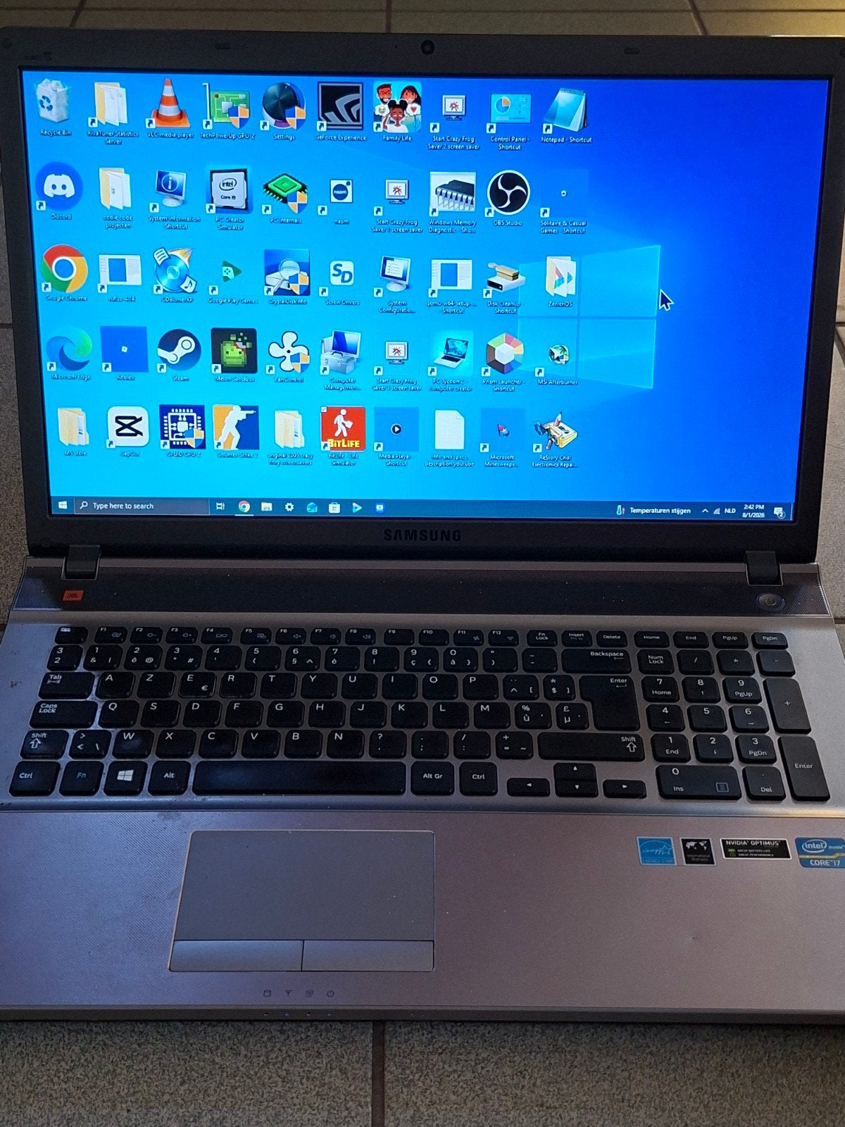nvidia samsung laptop werkt, Ophalen, Gebruikt, Met videokaart, 2 tot 3 Ghz