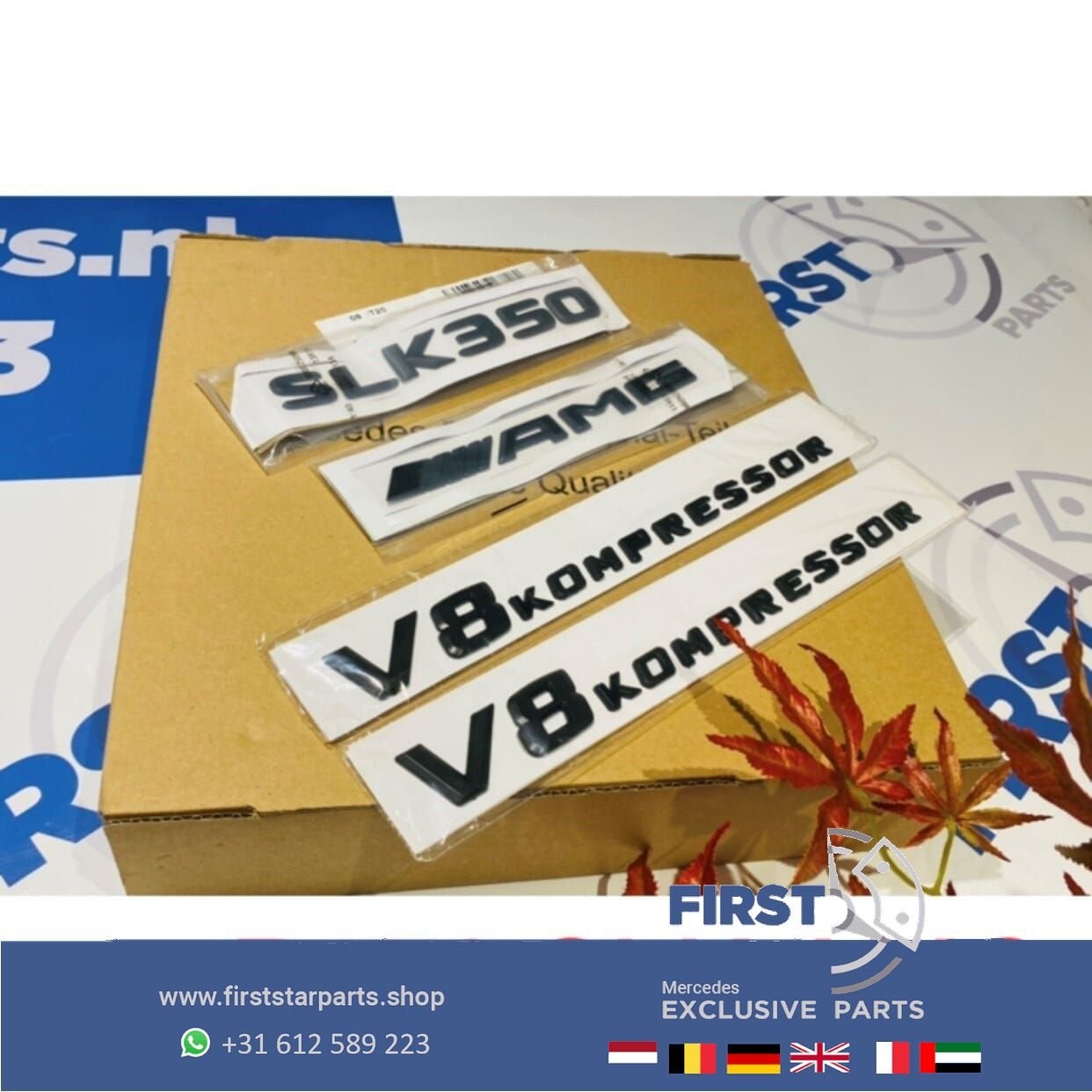 R172 SLK AMG LOGO SET ZWART V8 KOMPRESSOR EMBLEMEN SET Merce, Utilisé, -, -, Enlèvement ou Envoi