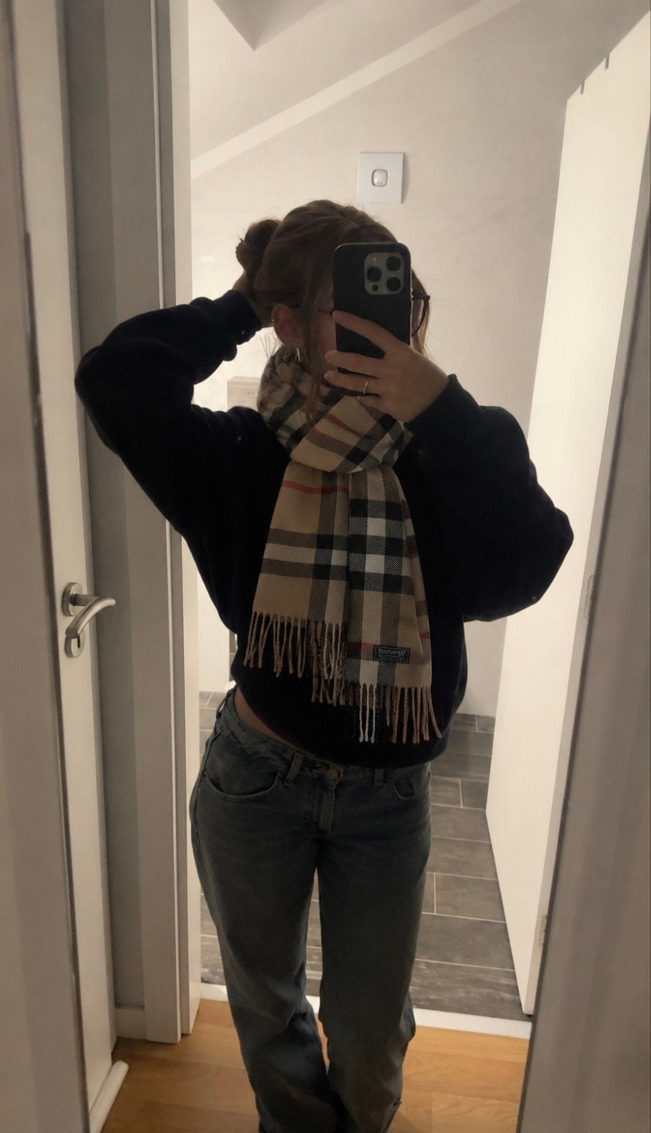 Vintage Burberry Scarf, Kleding | Dames, Verzenden, Maat 42/44 (L), Zo goed als nieuw, Burberry