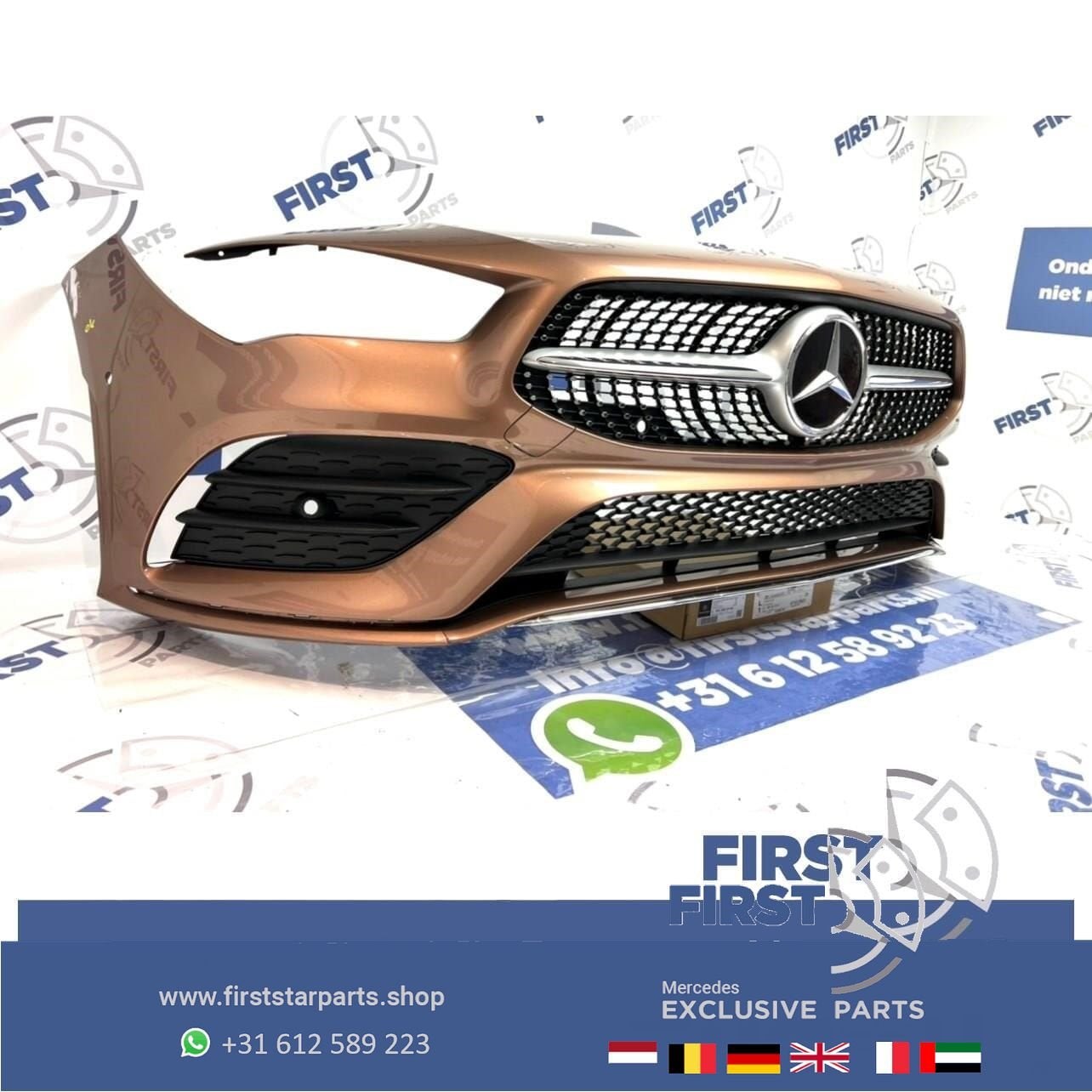 W118 C118 AMG LINE VOORBUMPER Mercedes 2018-2022 ORIGINEEL M, Gebruikt, -, Voor, Ophalen of Verzenden