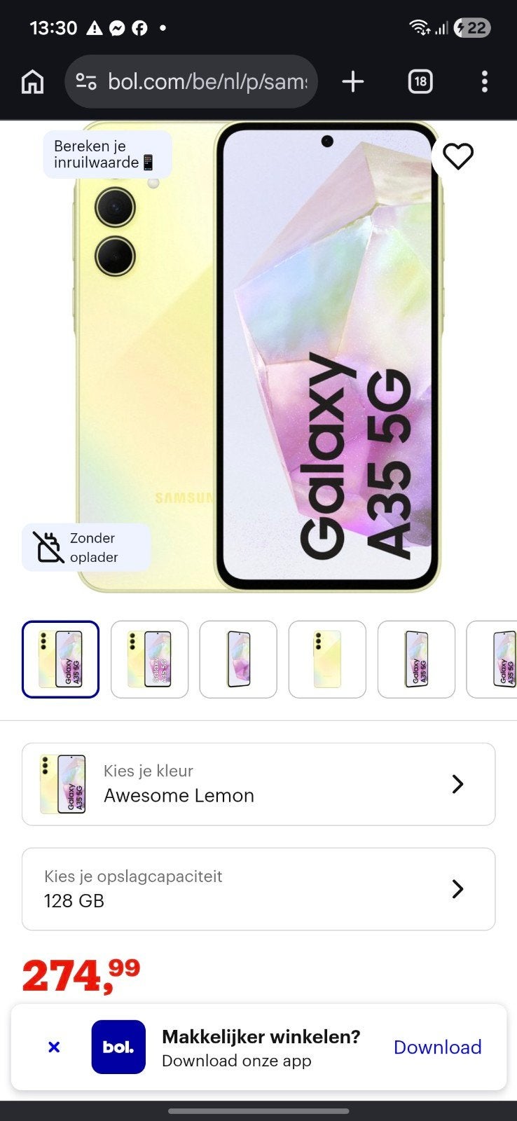 Samsung Galaxy a35 5g, Ophalen