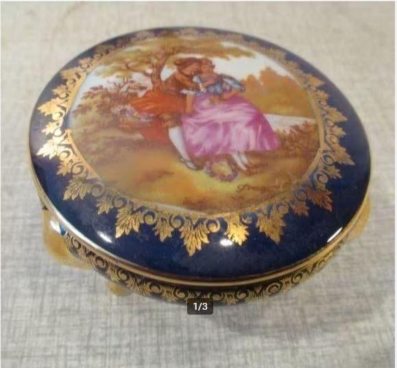 Prachtig Porseleine Juwelenpotje op 3 poten - Limoges, Ophalen of Verzenden