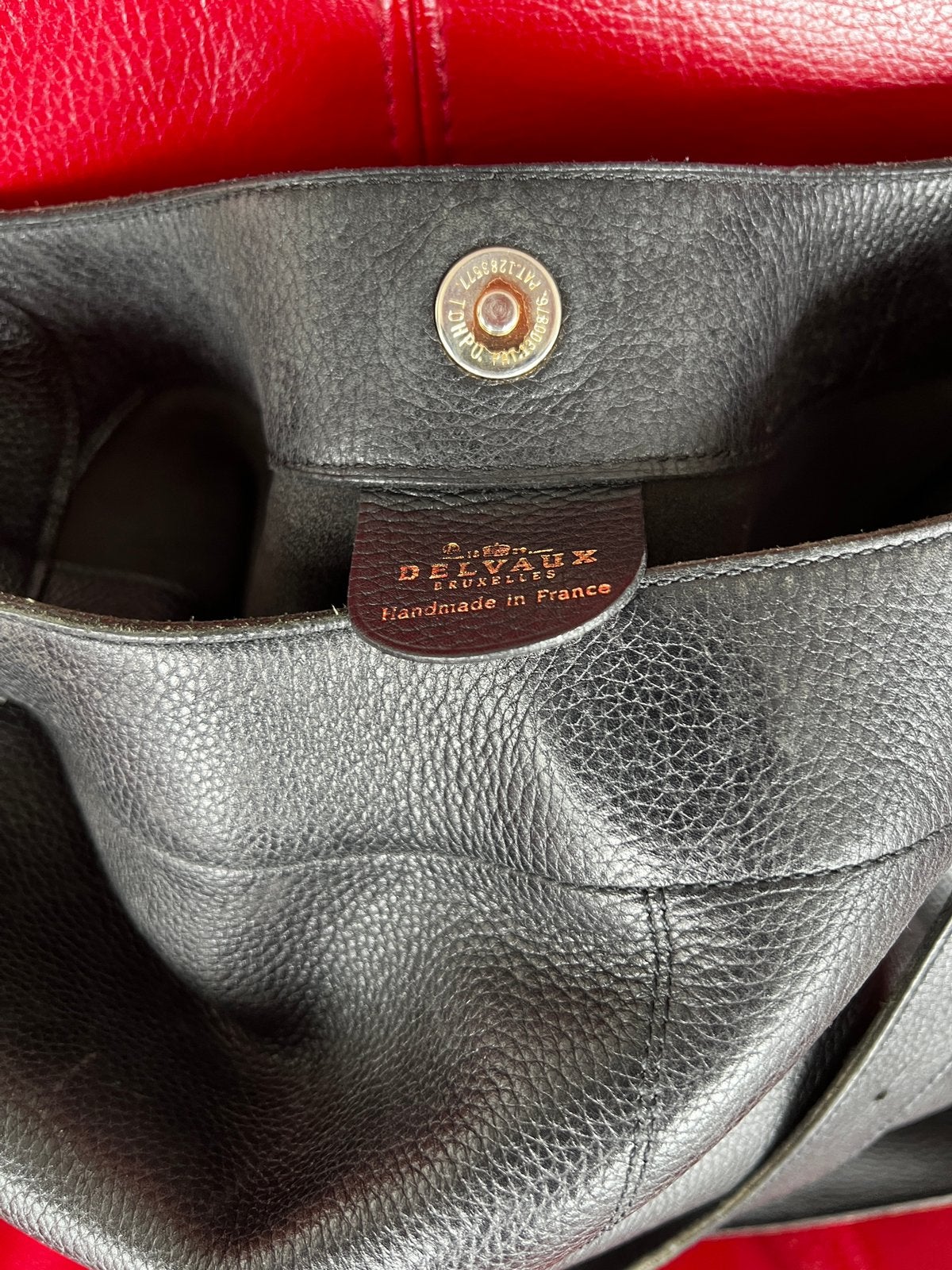 Delvaux Satan Schoudertas–Zwart Leder–Prachtige Staat, Gebruikt, Zwart, Leer, Ophalen