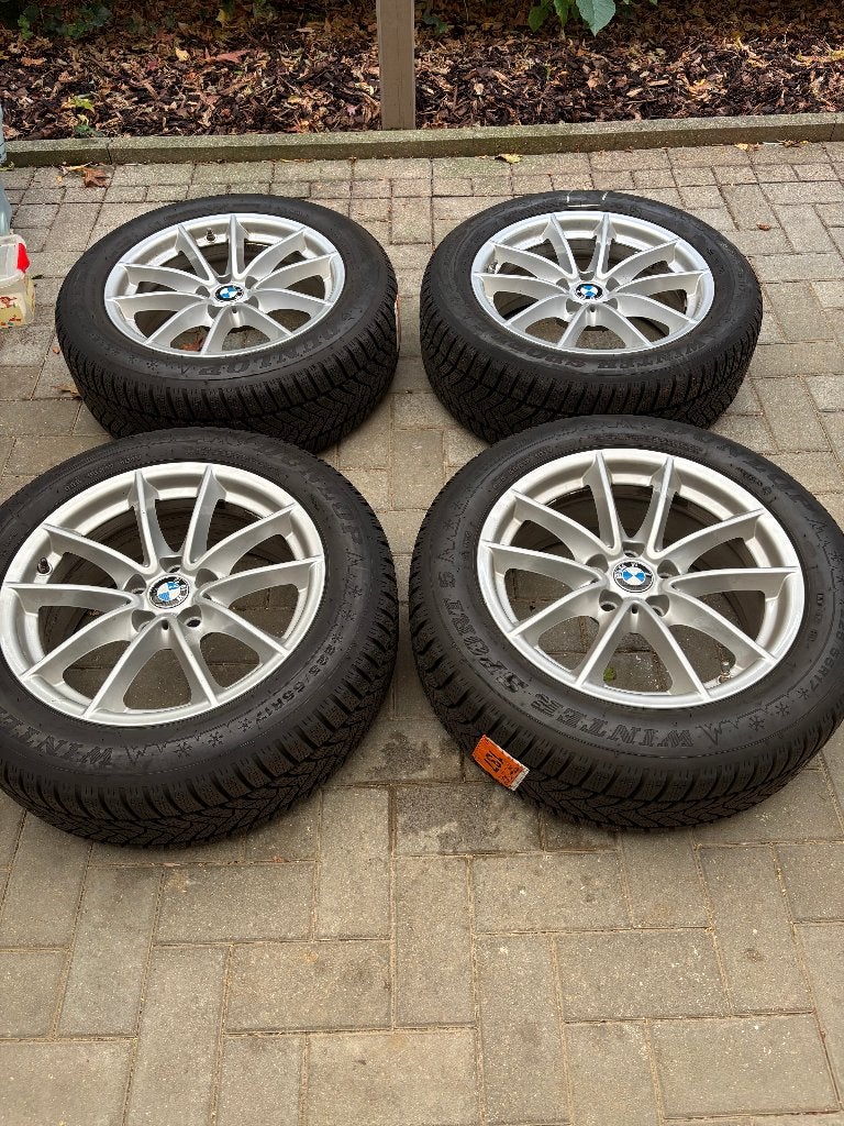 4 jantes 17 pouces BMW 5 g30/g31 d'origine + 3 pneus d'hiver, Pneus hiver, Véhicule de tourisme, 17 pouces, Enlèvement