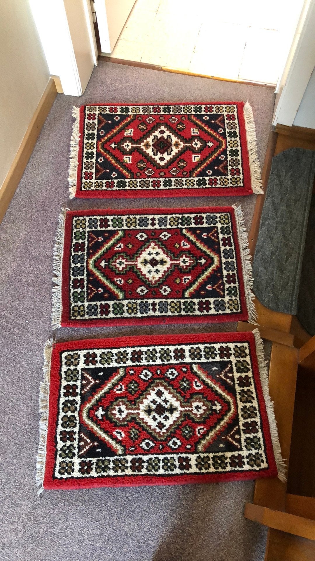 Set van 6 Kleine tapijtjes voor ingang kamer, Ophalen, Gebruikt