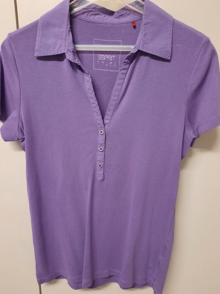 Damespolo Esprit, Kleding | Dames, Paars, Ophalen of Verzenden, Zo goed als nieuw, Korte mouw