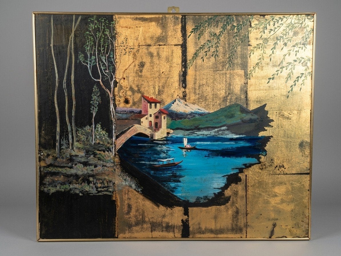 Technique mixte d'inspiration japonaise sur panneau, Enlèvement