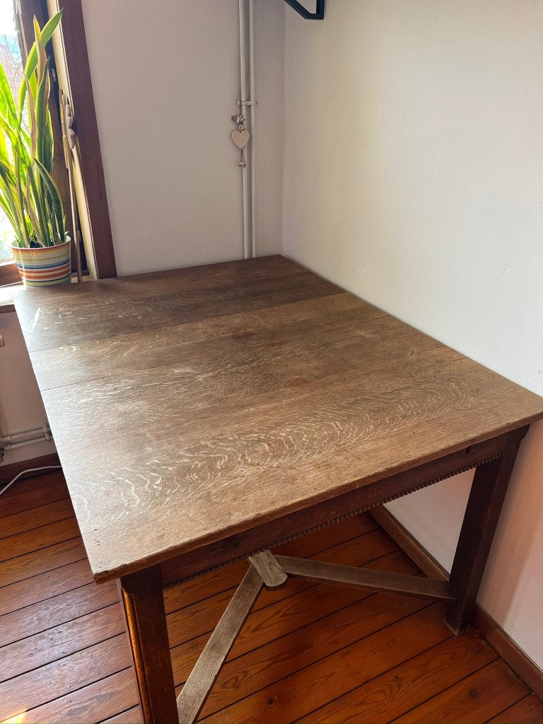 Eettafel van eik, Huis en Inrichting, Tafels | Eettafels, Gebruikt, 100 tot 150 cm, Eikenhout, 50 tot 100 cm