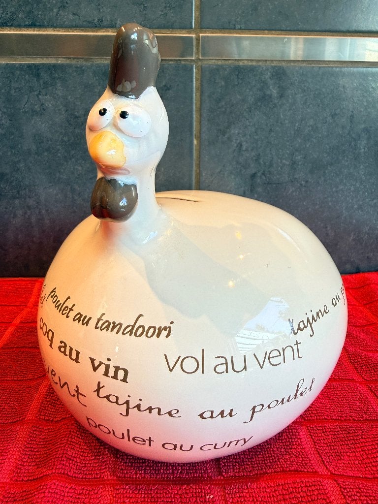 Grande tirelire poule pondeuse J-Line vol au vent brune, Enlèvement ou Envoi, Comme neuf, Animal de ferme, Statue ou Figurine