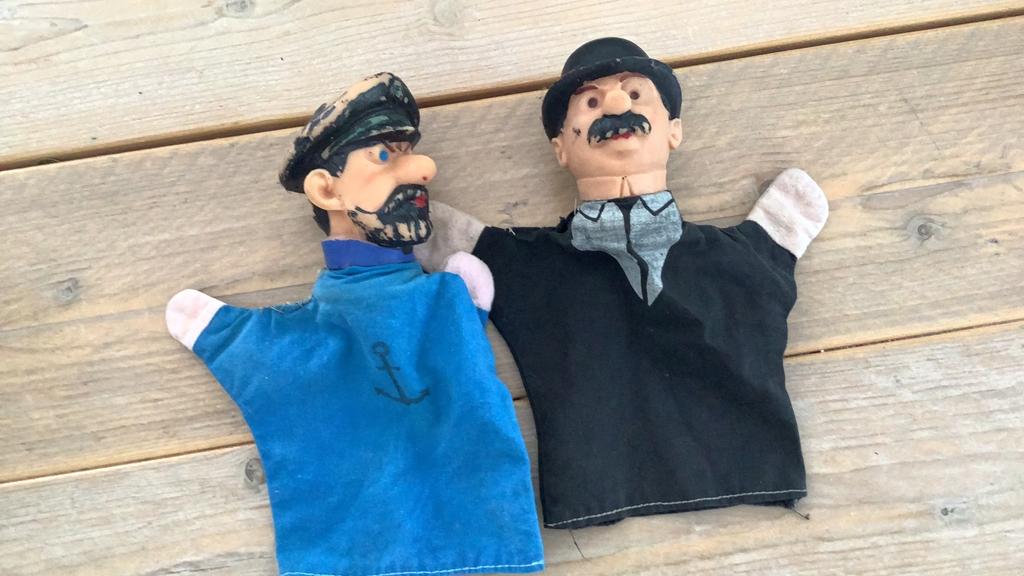 2 vintage poppen Kuifje - Haddock en Janssen, Verzamelen, Ophalen of Verzenden, Zo goed als nieuw