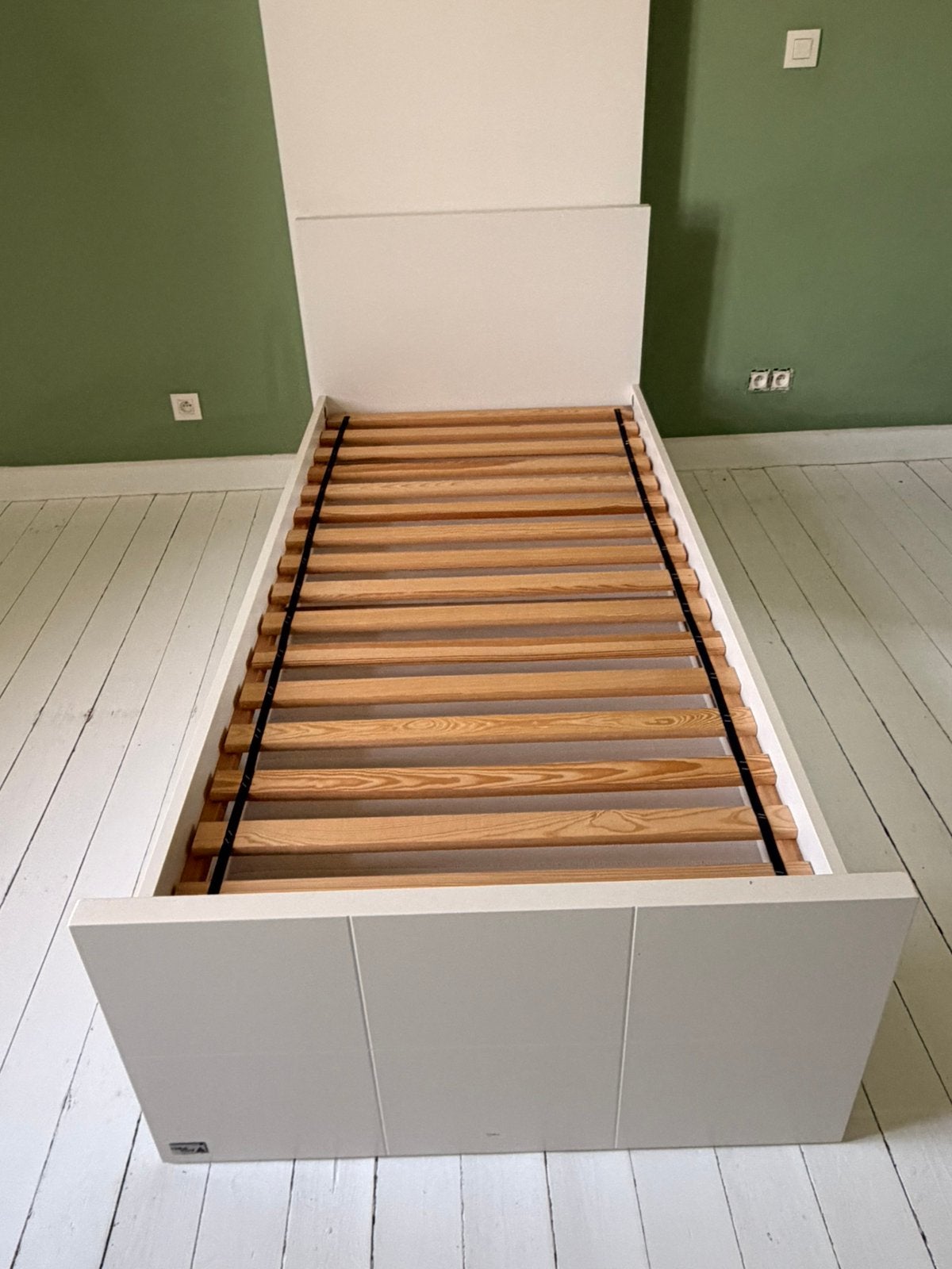 Lit 90x200cm avec tiroir - lit, Enlèvement, Comme neuf, Une personne, Blanc