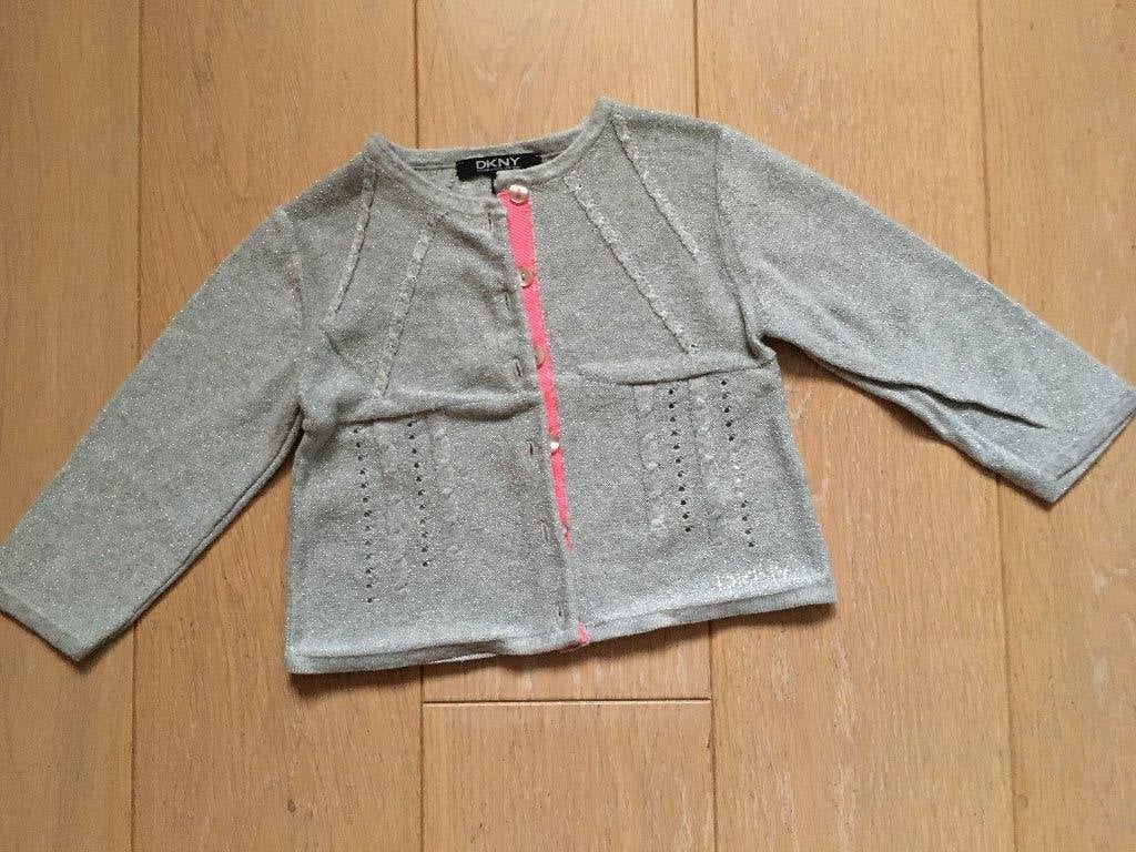 Gilet grijs DKNY maat 86, Kinderen en Baby's, Babykleding | Maat 86, Meisje, DKNY., Ophalen of Verzenden, Zo goed als nieuw