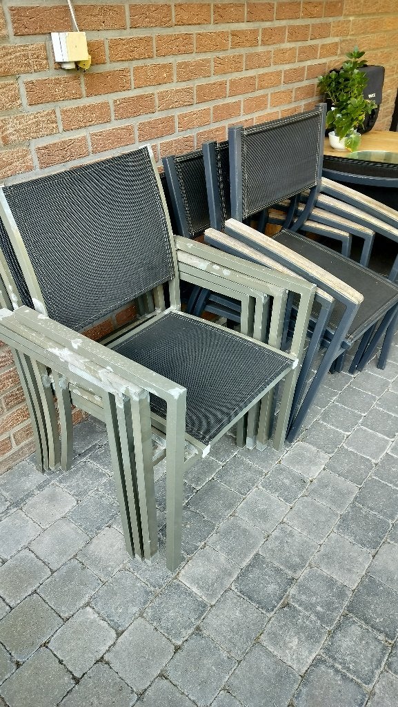 chaises de patio, Enlèvement, Utilisé, Aluminium, Empilable