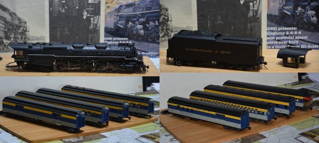 Lot Rivarossi HO negen Allegheny + 8 auto's en certificaat, Overige merken, Treinset, Gelijkstroom, Nieuw