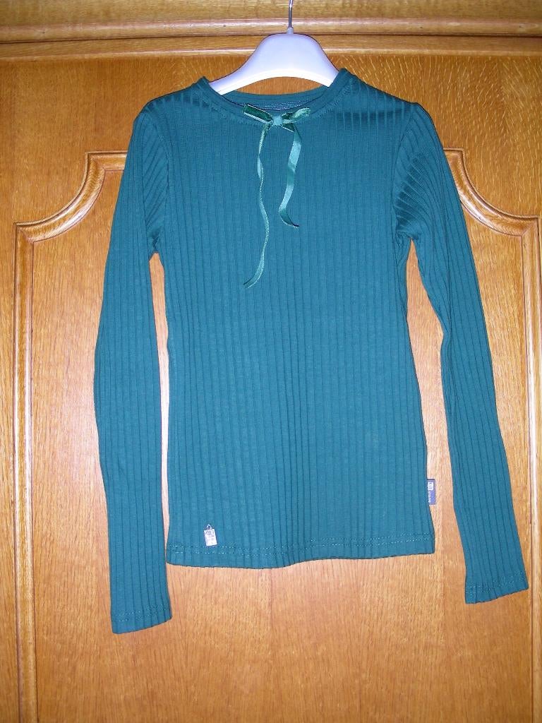 Groen geribbeld t-shirt lange mouw, mt 134-140, Kie Stone, Kinderen en Baby's, Kinderkleding | Maat 134, Meisje, Nieuw, Ophalen of Verzenden