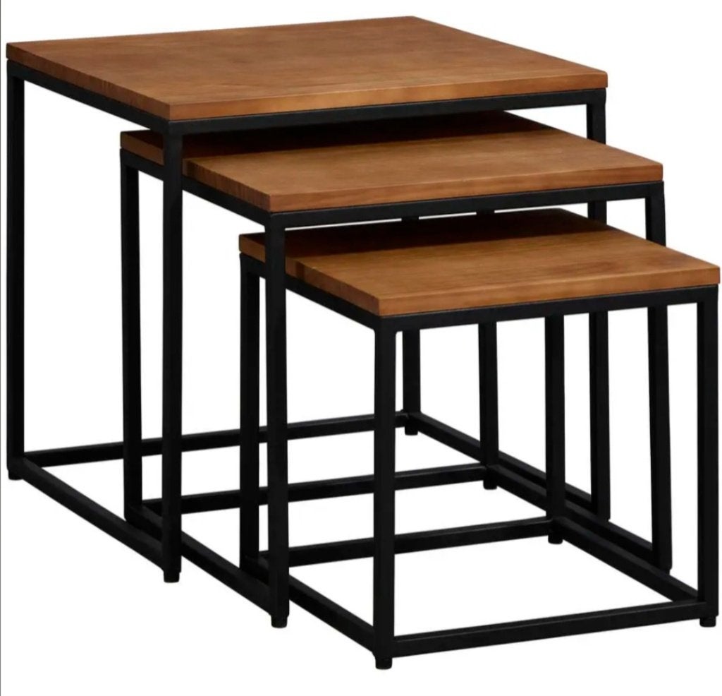 3 tables gigogne en manguier, Autres essences de bois, Enlèvement, Moins de 50 cm, Moins de 50 cm