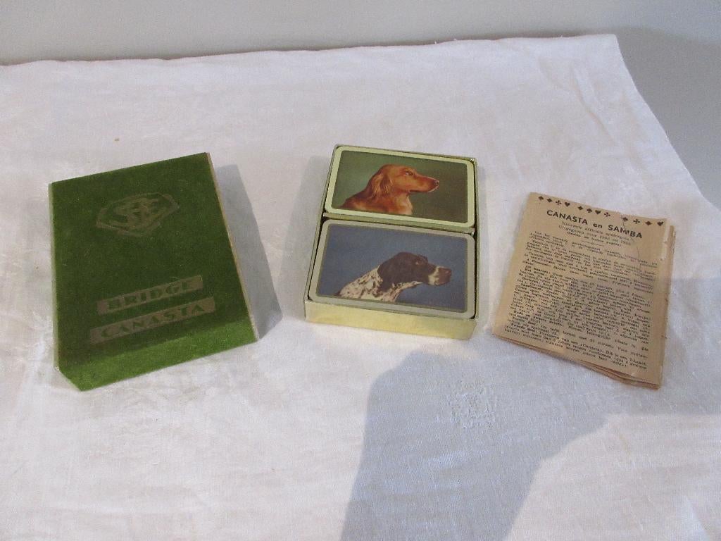 Jeu de cartes ancien BRIDGE CANASTA dans une jolie boîte, Enlèvement