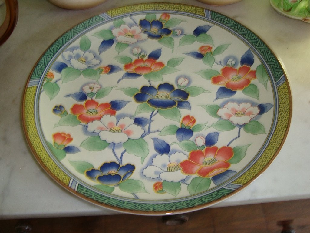 Handbeschilderde schotel in Japans porselein. Tajima., Ophalen