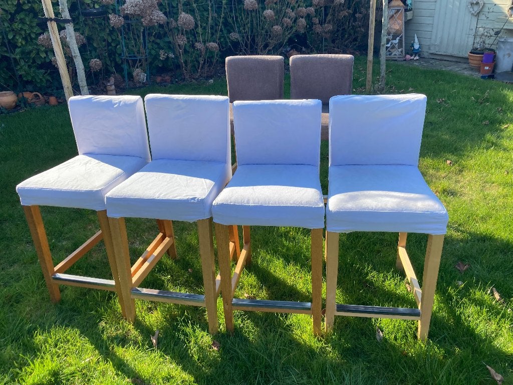 IKEA Henriksdal krukken, Maison & Meubles, Tabourets de bar, Utilisé, 60 à 90 cm, Bois, 5 tabourets ou plus, Enlèvement
