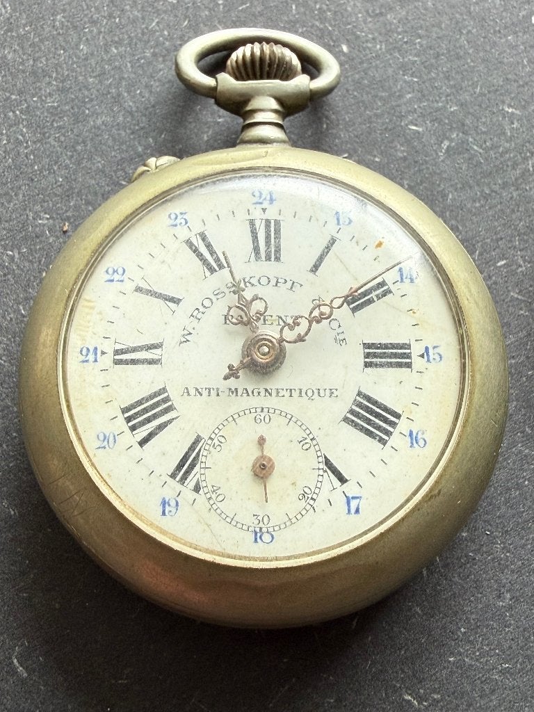 Werkend zakhorloge W. Rosskopf, Overige merken, Overige materialen, Zakhorloge, 1900 tot 1930