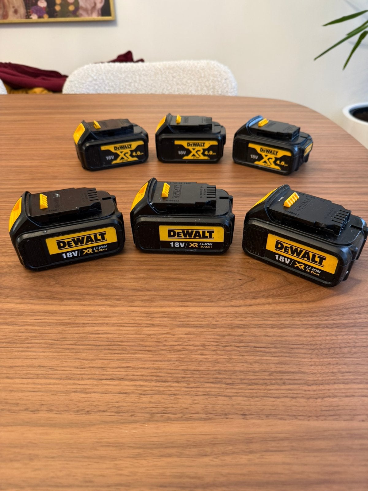 DeWalt batterijen 18v XR Li-ion 6stuks, Ophalen of Verzenden, Zo goed als nieuw