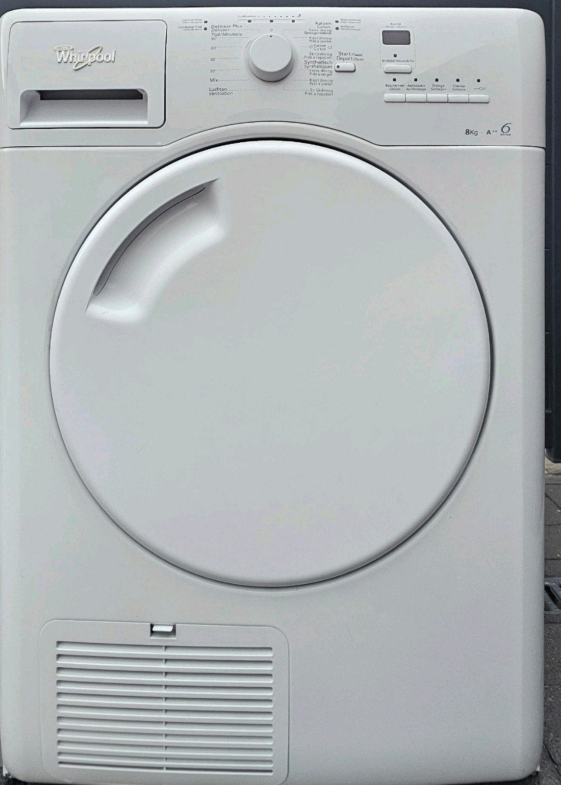 Whirlpool 8Kg A++ warmtepomp condensatie  droogkast, Elektronische apparatuur, Ophalen, 8 tot 10 kg, Zo goed als nieuw, Condens