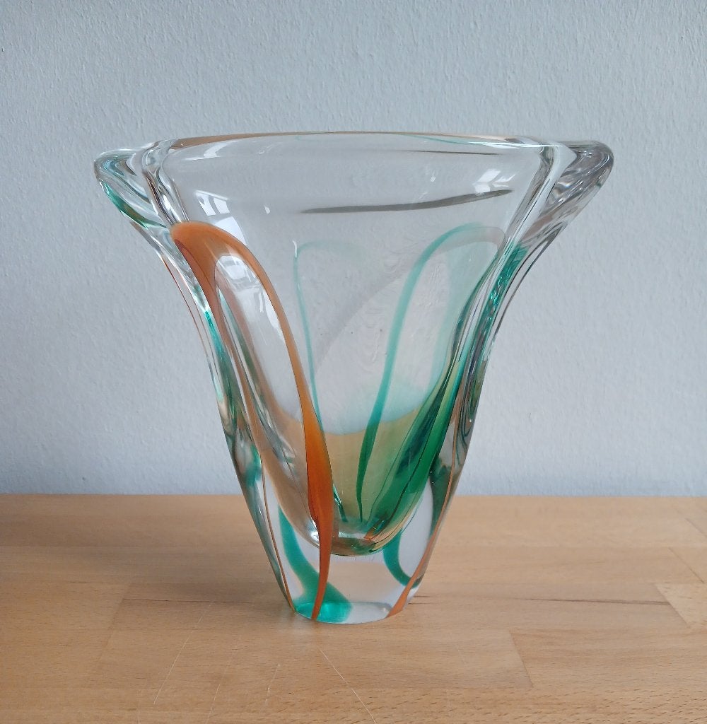 Vase en cristal, MAX VERBOEKET, « Kristal Unie Maastricht »., Antiquités & Art, Enlèvement ou Envoi