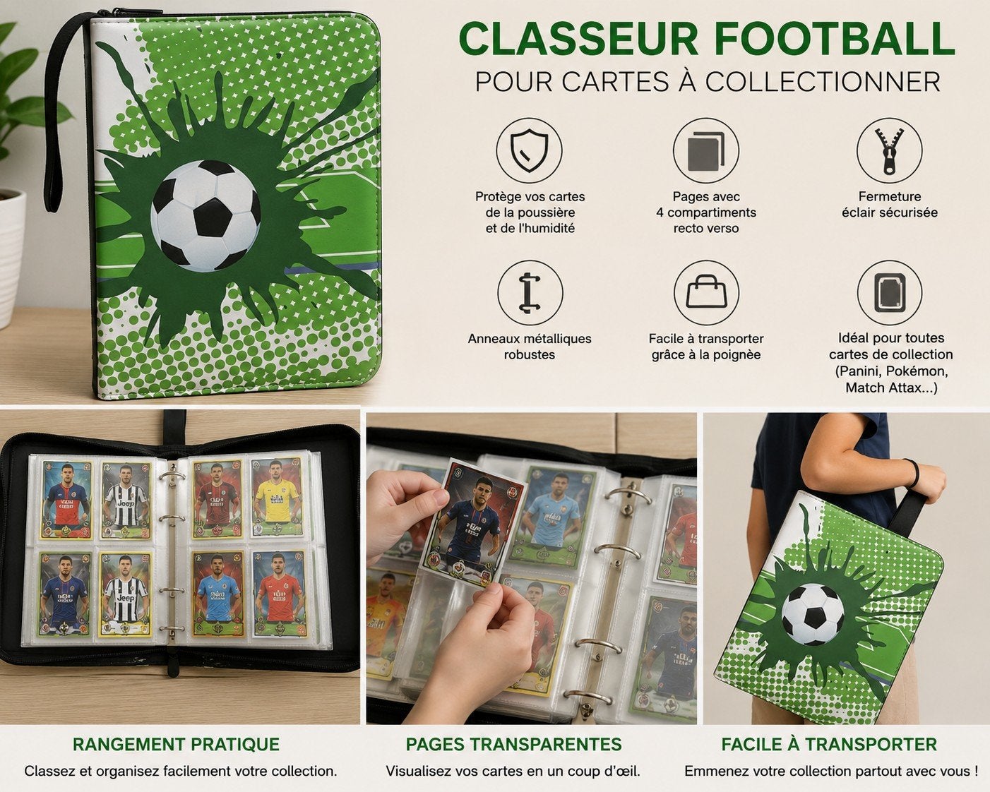 Classeur de rangement pour cartes de collection – Thème F