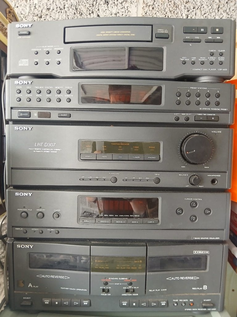Complete jaren '90 vintage stereoset Sony, TV, Hi-fi & Vidéo, Chaîne Hi-fi, Enlèvement, Utilisé, Lecteur CD, Sony