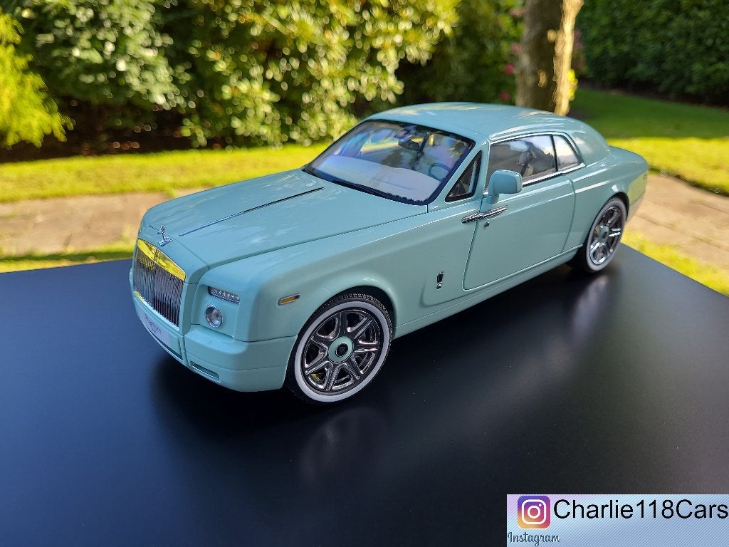 Kyosho 1/18 Rolls-Royce Phantom Coupé Turquoise, Hobby en Vrije tijd, Modelauto's | 1:18, Ophalen of Verzenden, Nieuw, Kyosho