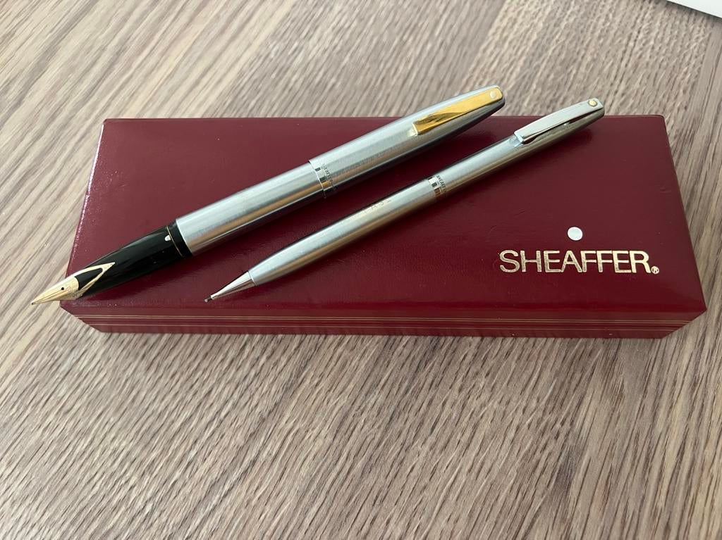 SET SHEAFFER IMPERIAL en or 14 carats pointe M + crayon, Enlèvement ou Envoi, Comme neuf, Sheaffer