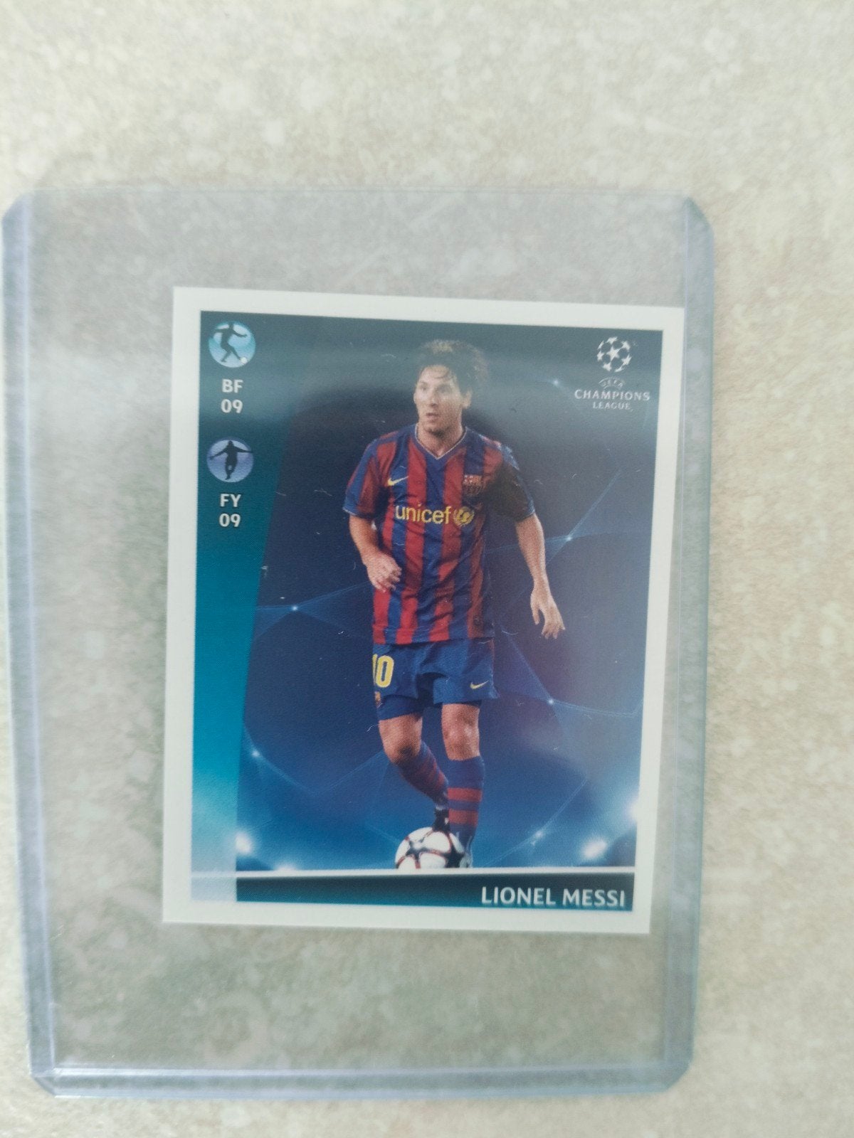 Lionel Messi Panini sticker CL 2009-2010, Ophalen of Verzenden