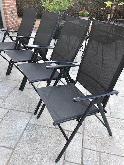 tuinstoelen( 70 euro voor 4 stuks), Ophalen, Zo goed als nieuw, Metaal, Inklapbaar