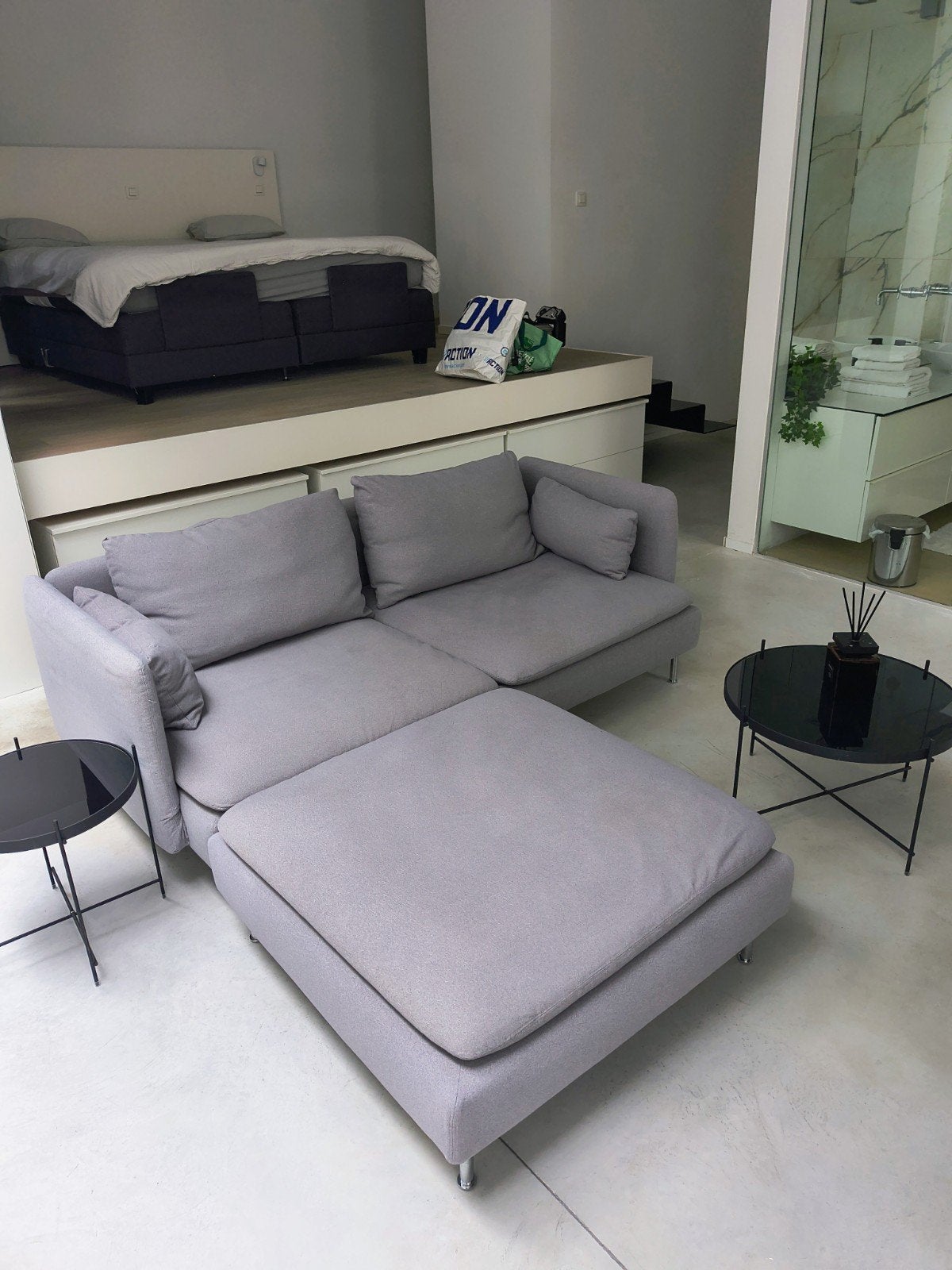 Canapé / Divan IKEA Söderhamn gris avec méridienne - Excelle, Maison & Meubles, Canapés | Salons, Trois personnes, Banc d'angle