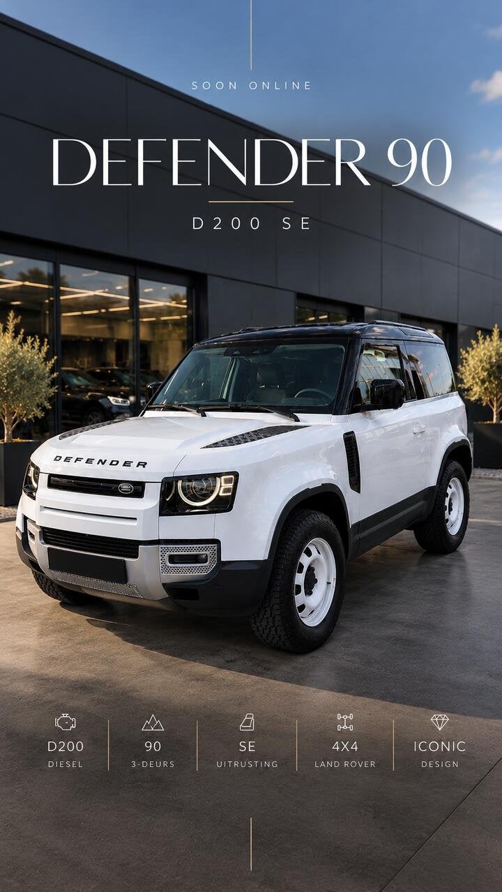 Land Rover Defender 90 3.0 D200 SE | 2023, Auto's, https://public.car-pass.be/vhr/8dfffb34-fdca-4253-9eb1-cb82e4852b92, 0 kg, SUV of Terreinwagen
