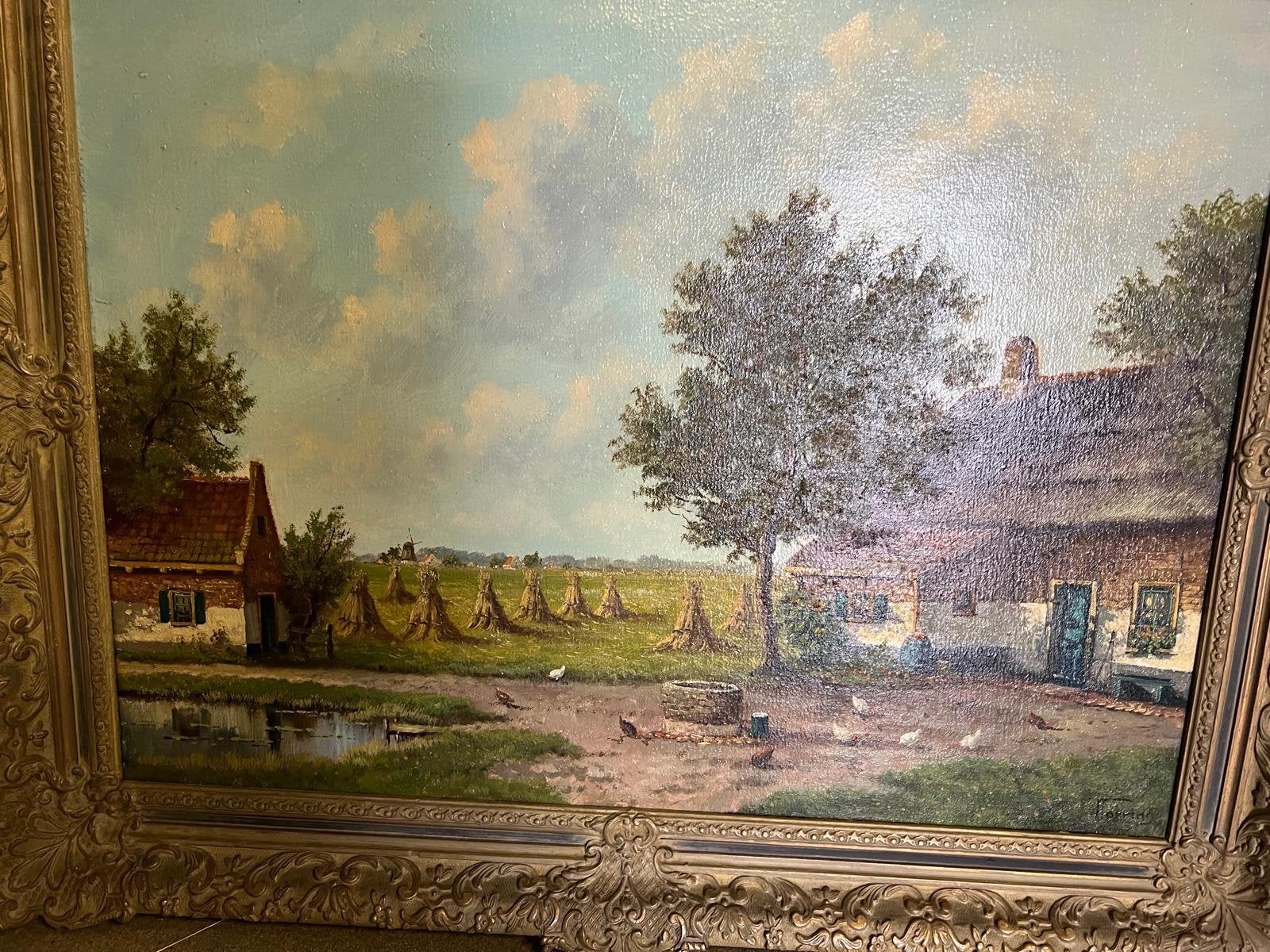 Antiek schilderij met kippetjes, Ophalen