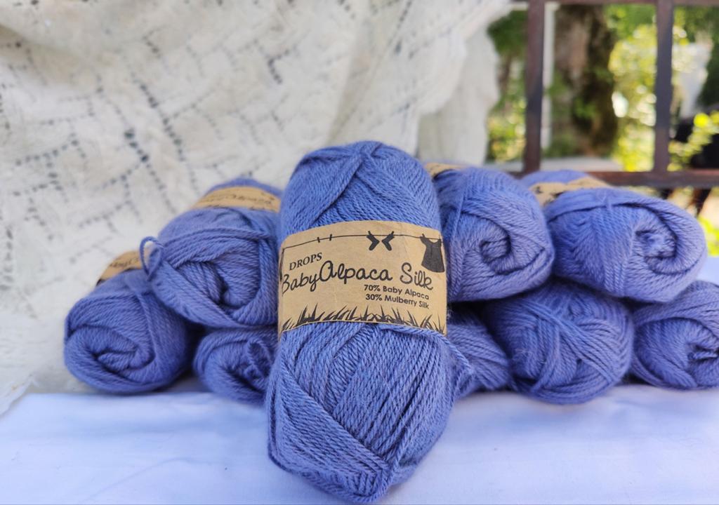 9 x 50gr Drops Baby Alpaca Silk 70/30% 1503m. Nld 3,5, Ophalen of Verzenden, Nieuw, Breien of Haken, Wol of Garen