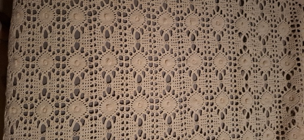 Couvre-lit en coton crocheté, Beige, Comme neuf, Enlèvement, Coton