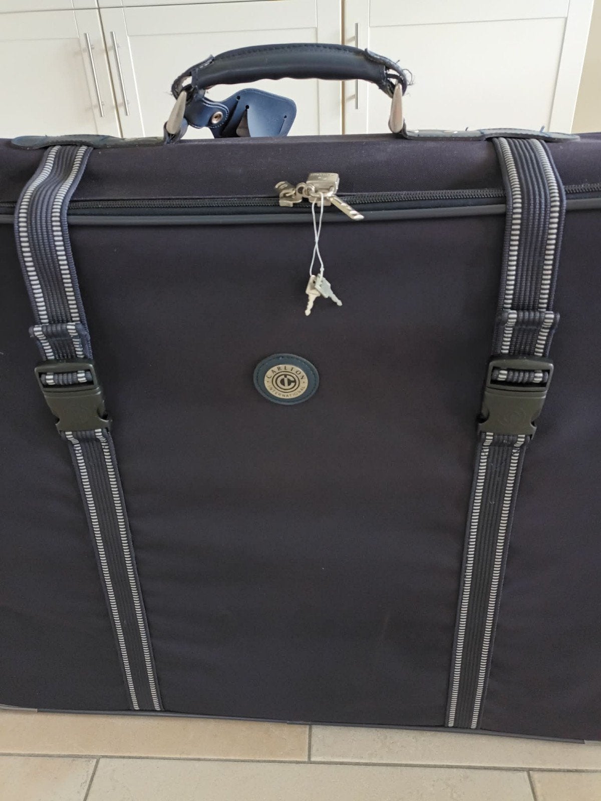 Carlton  reiskoffer  donkerblauw., Handtassen en Accessoires, Koffers, Ophalen, Gebruikt, Overige materialen, Wieltjes