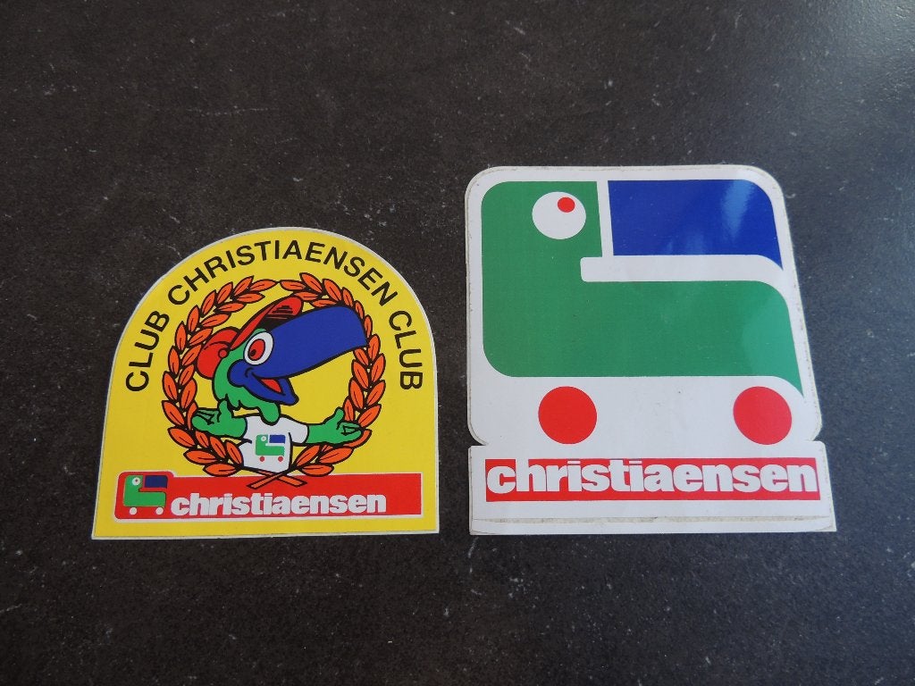 Christiaensen speelgoed 2 x sticker, Verzenden, Zo goed als nieuw, Overige typen