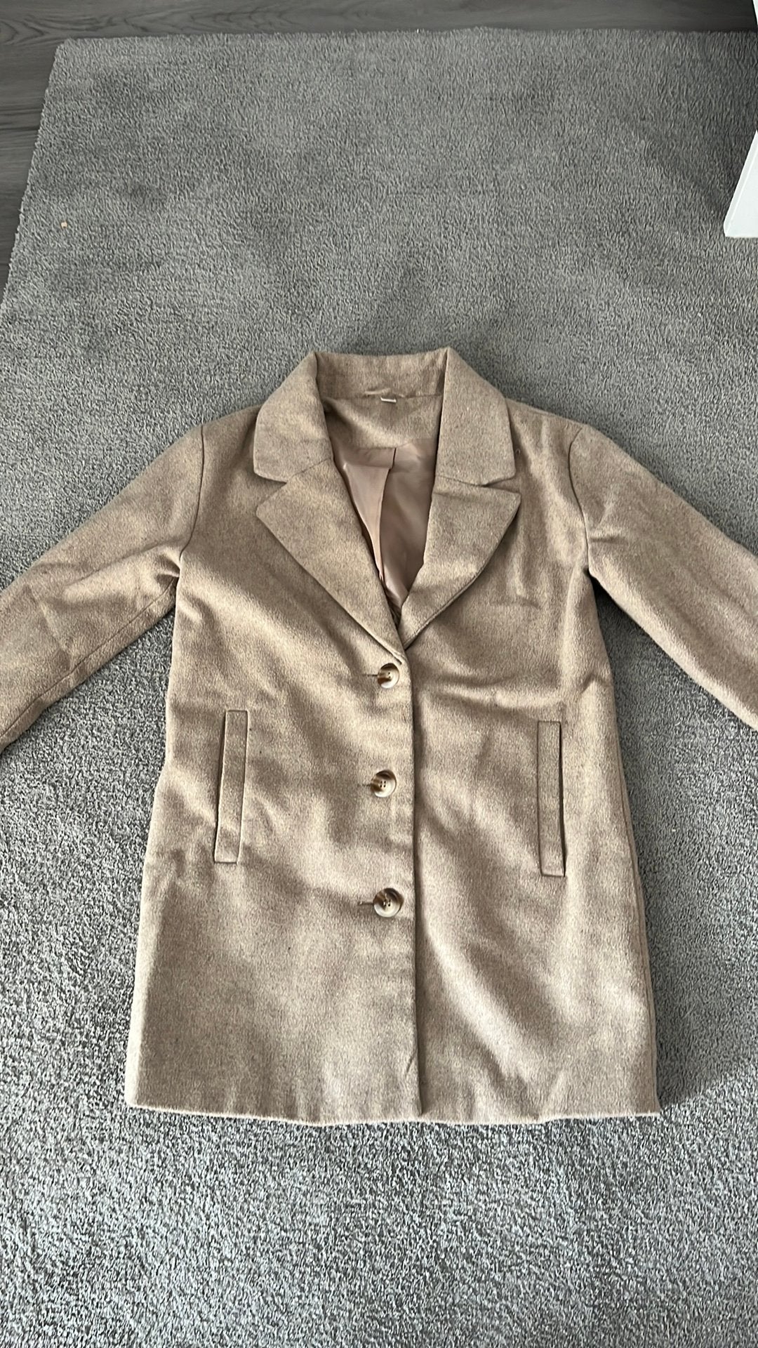 Beige mantel meisjes, Ophalen of Verzenden, Zo goed als nieuw, Beige
