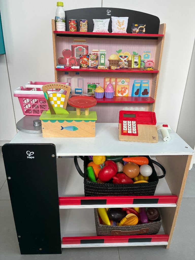 boutique en bois avec accessoires, Enfants & Bébés, Enlèvement, Utilisé, Bois, Jouer à la cuisine