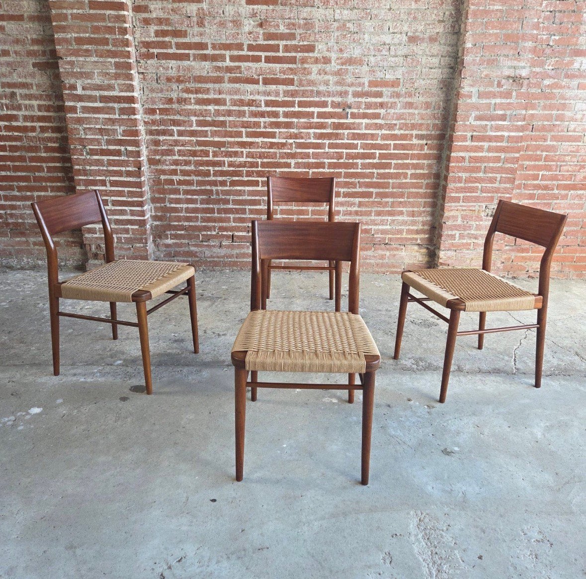 4x Wilkhahn, Georg Leowald Model 351 eetkamerstoel, teak, Huis en Inrichting, Ophalen, Bruin, Hout, Zo goed als nieuw