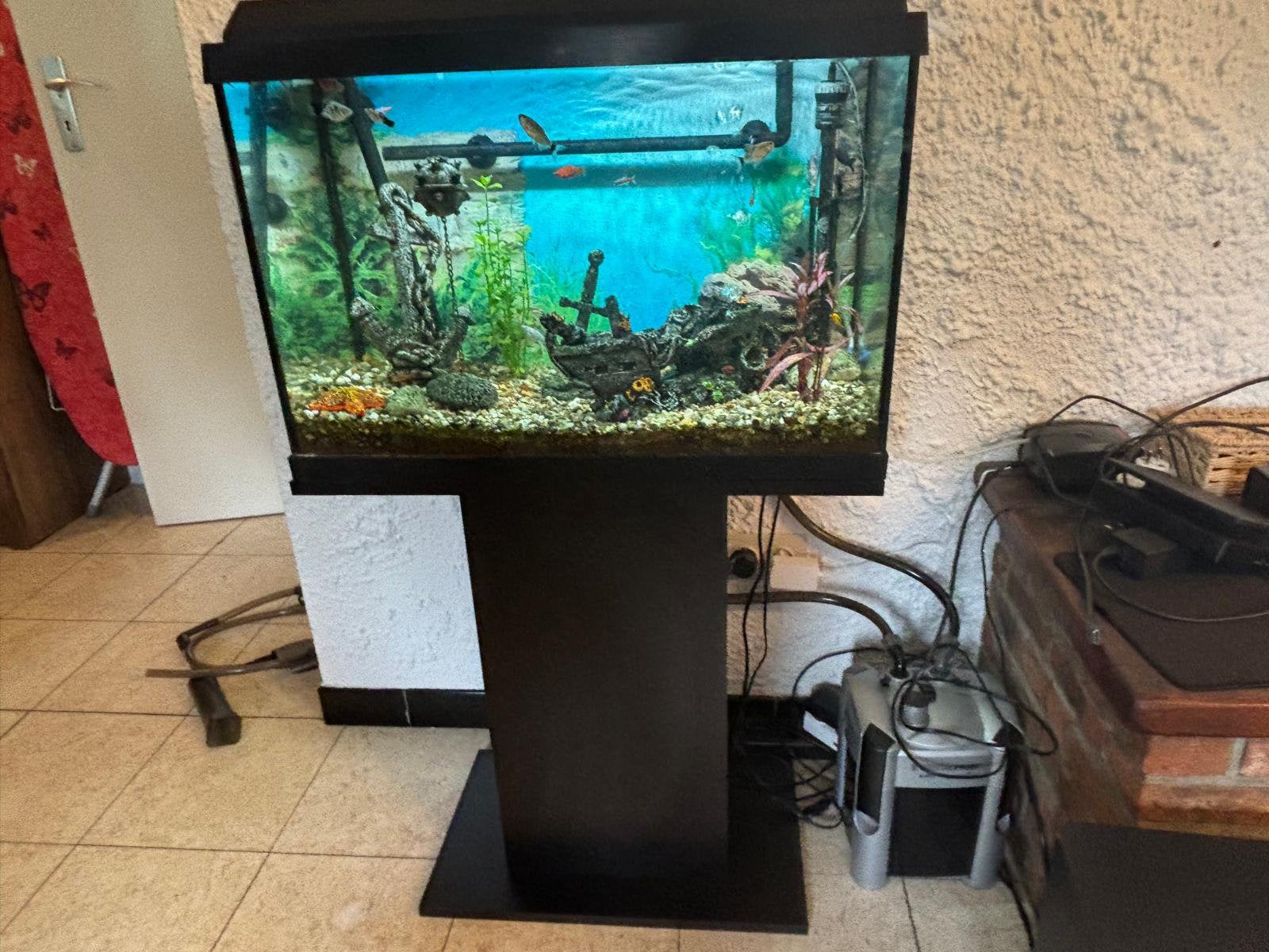 Aquarium te koop, Dieren en Toebehoren, Vissen | Aquaria en Toebehoren, Ophalen, Decoratie, Gebruikt, Pomp