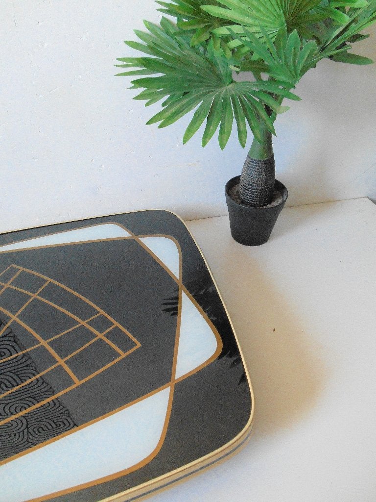 Table basse en verre miroir Original Expo '58, Antiquités & Art, Art | Objets design, 41 cm, Table, Noir, Fait main