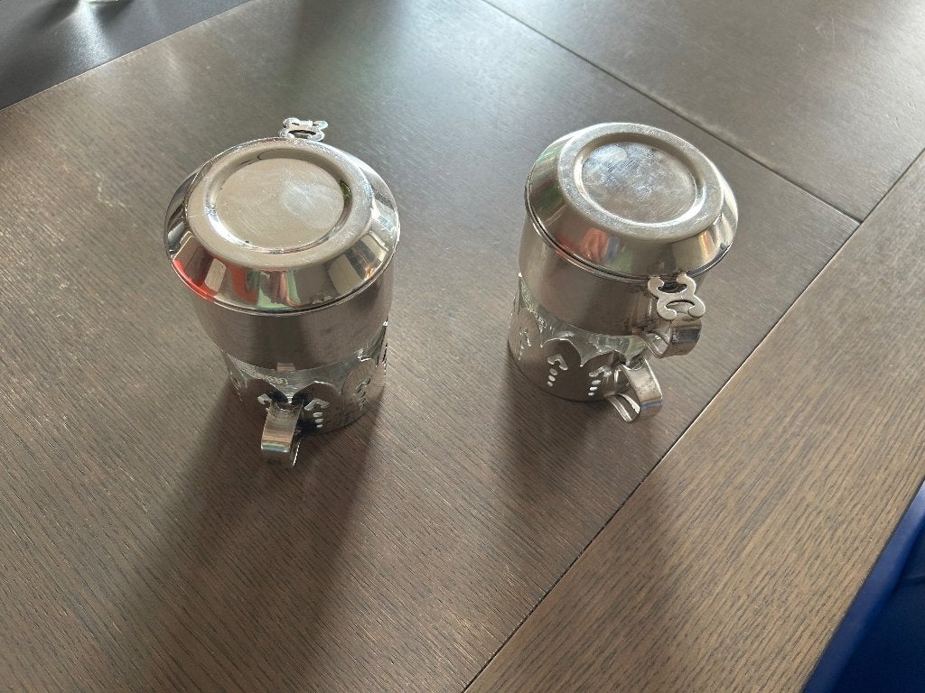 antieke (vintage) zilveren koffiekoppen dur-o-bor (tm), Ophalen, Zilver