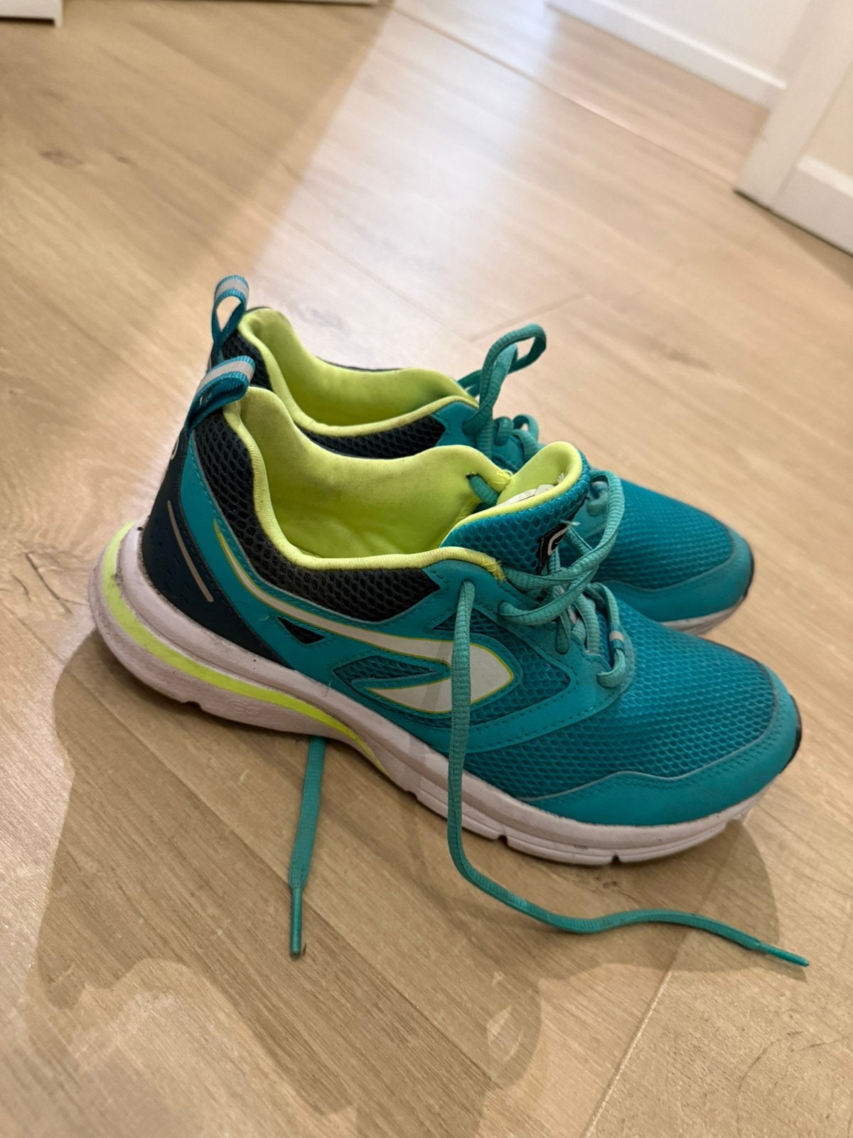 Loopschoenen, Ophalen, Blauw, Sportschoenen, Gedragen
