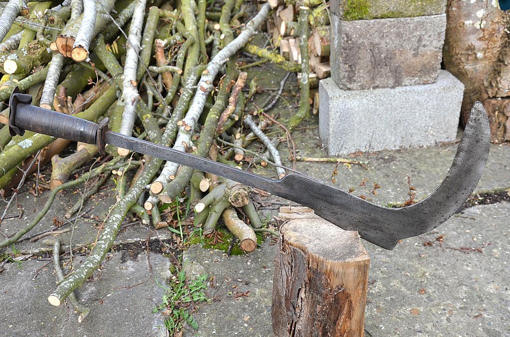 Oud kapmes sikkel bijl, Ophalen of Verzenden