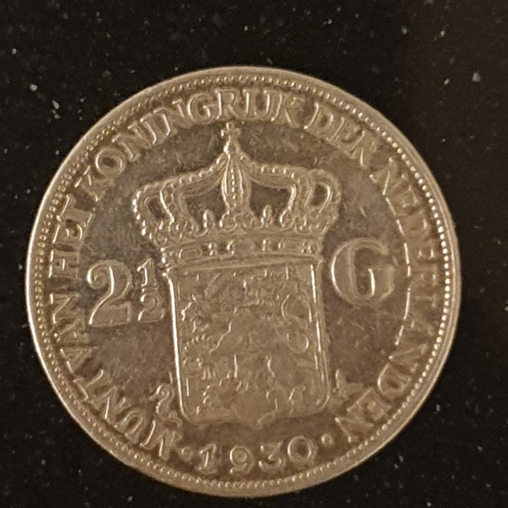Zilveren 2.5 gulden wilhelmina 1930, Verzenden, Zilver, Koningin Wilhelmina, Losse munt